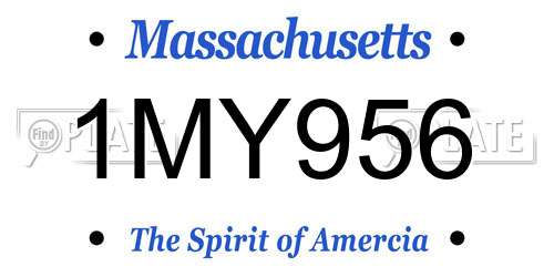 1MY956 Massachusetts License Plate