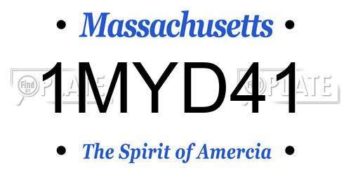1MYD41 Massachusetts License Plate