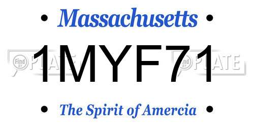 1MYF71 Massachusetts License Plate
