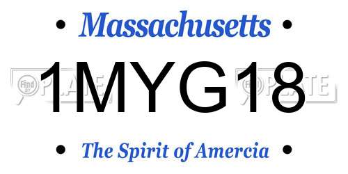 1MYG18 Massachusetts License Plate