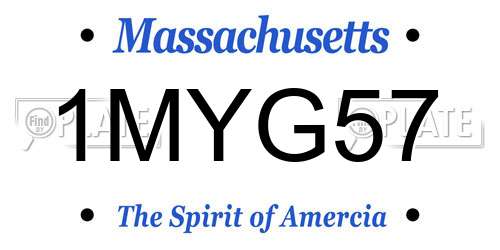 1MYG57 Massachusetts License Plate