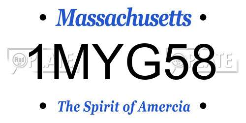 1MYG58 Massachusetts License Plate