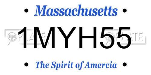 1MYH55 Massachusetts License Plate