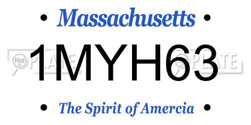 1MYH63 Massachusetts License Plate