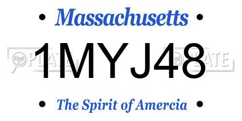 1MYJ48 Massachusetts License Plate