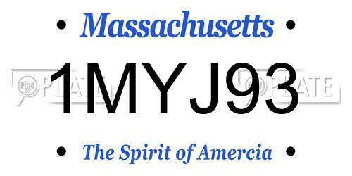 1MYJ93 Massachusetts License Plate