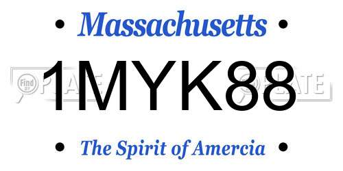 1MYK88 Massachusetts License Plate