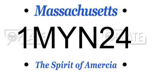 1MYN24 Massachusetts License Plate