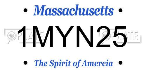 1MYN25 Massachusetts License Plate