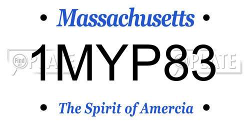1MYP83 Massachusetts License Plate