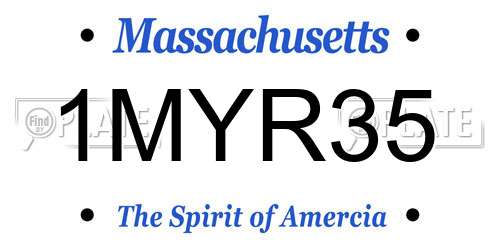 1MYR35 Massachusetts License Plate