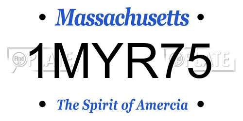 1MYR75 Massachusetts License Plate