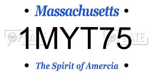 1MYT75 Massachusetts License Plate