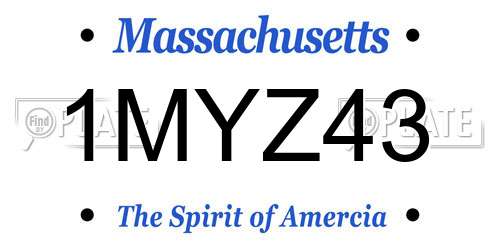 1MYZ43 Massachusetts License Plate