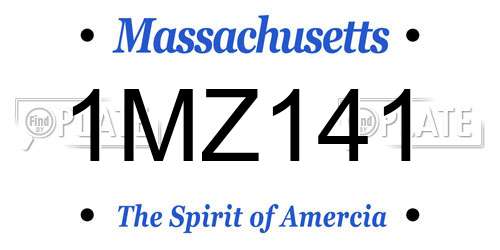 1MZ141 Massachusetts License Plate