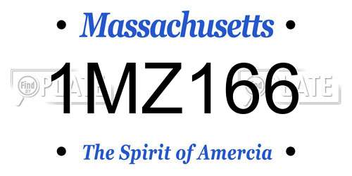 1MZ166 Massachusetts License Plate