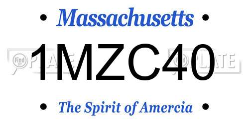 1MZC40 Massachusetts License Plate