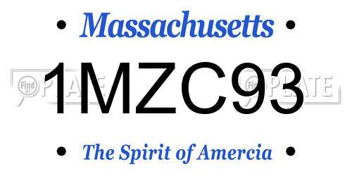 1MZC93 Massachusetts License Plate