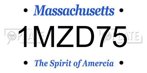 1MZD75 Massachusetts License Plate
