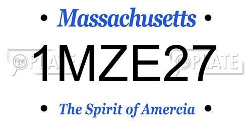 1MZE27 Massachusetts License Plate