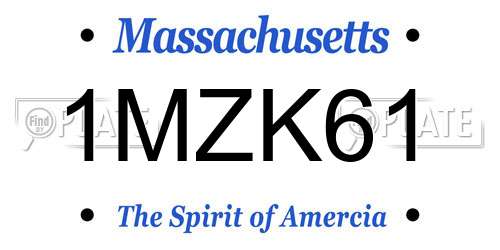 1MZK61 Massachusetts License Plate