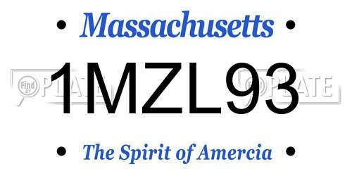 1MZL93 Massachusetts License Plate