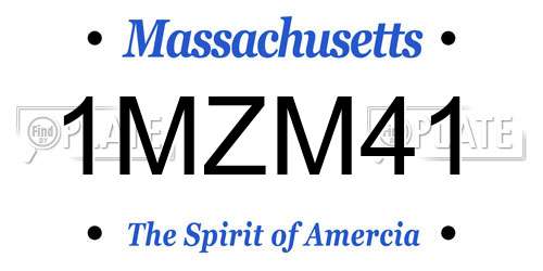 1MZM41 Massachusetts License Plate