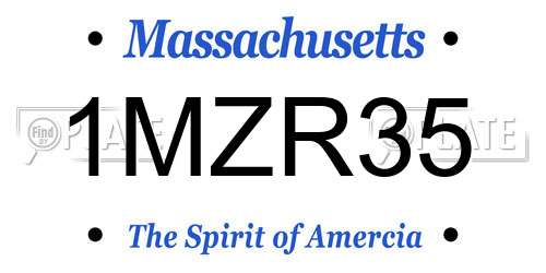 1MZR35 Massachusetts License Plate