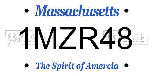 1MZR48 Massachusetts License Plate