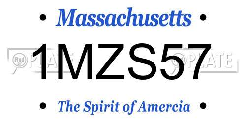 1MZS57 Massachusetts License Plate