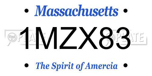 1MZX83 Massachusetts License Plate
