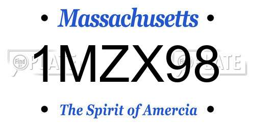 1MZX98 Massachusetts License Plate