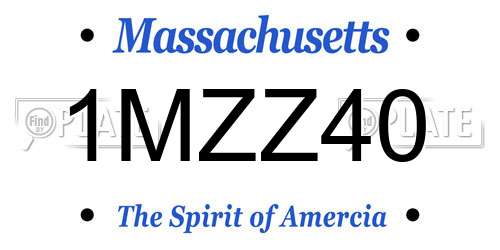 1MZZ40 Massachusetts License Plate