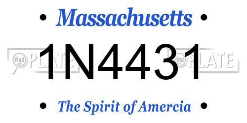 1N4431 Massachusetts License Plate
