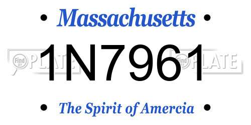 1N7961 Massachusetts License Plate