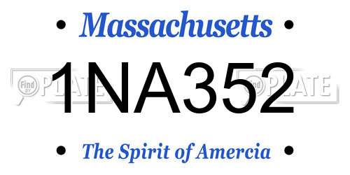 1NA352 Massachusetts License Plate