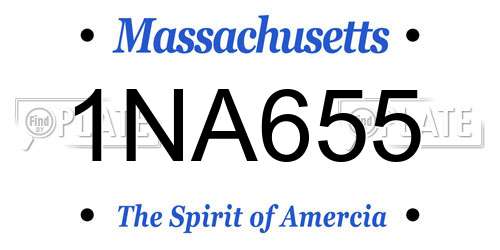 1NA655 Massachusetts License Plate
