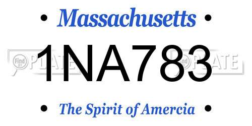 1NA783 Massachusetts License Plate
