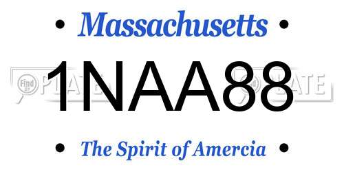 1NAA88 Massachusetts License Plate