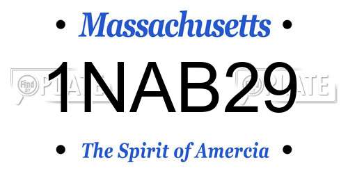 1NAB29 Massachusetts License Plate