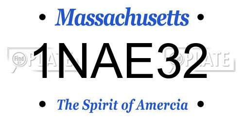 1NAE32 Massachusetts License Plate