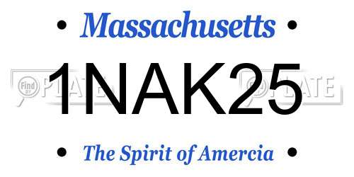 1NAK25 Massachusetts License Plate