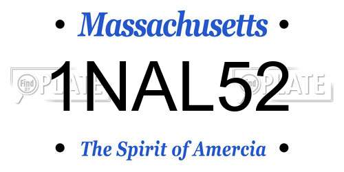 1NAL52 Massachusetts License Plate