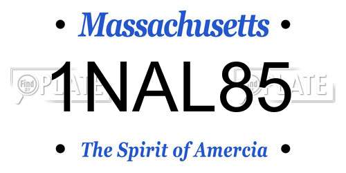 1NAL85 Massachusetts License Plate