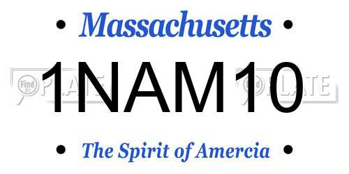 1NAM10 Massachusetts License Plate