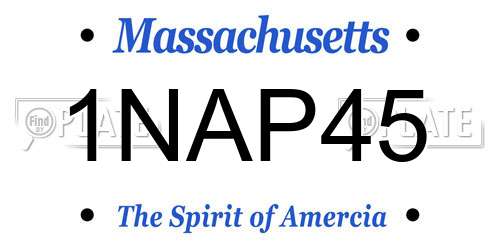 1NAP45 Massachusetts License Plate