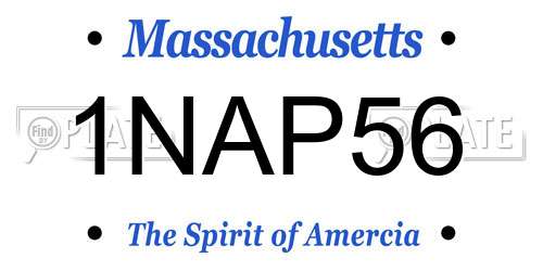 1NAP56 Massachusetts License Plate