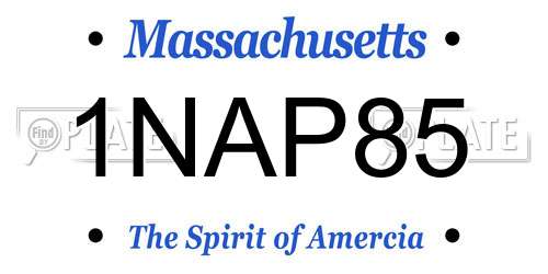 1NAP85 Massachusetts License Plate
