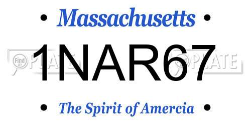 1NAR67 Massachusetts License Plate