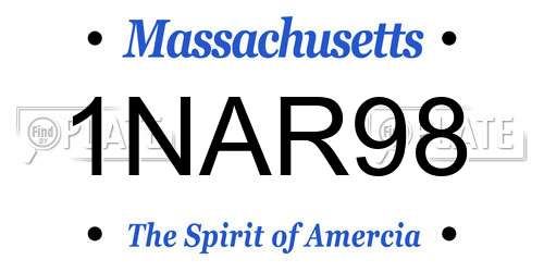 1NAR98 Massachusetts License Plate